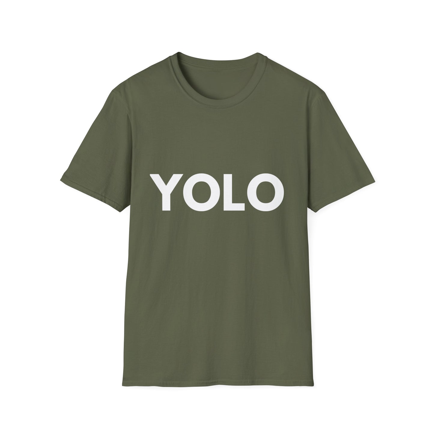 YOLO You Only Live Once Funny Quote T-Shirt for Men, Women and Kids, Green Army