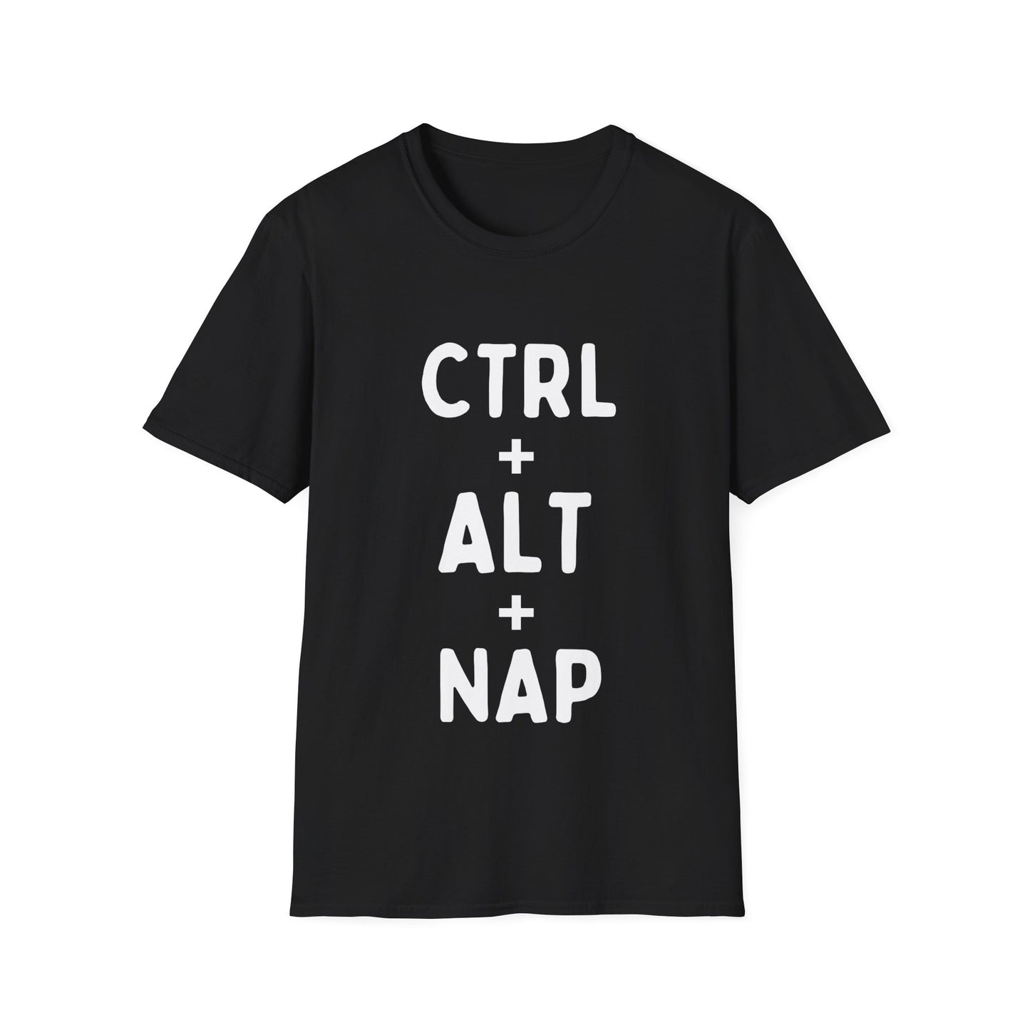 CTRL + ALT + NAP Sarcastic Unisex T-Shirt for Adults, Black