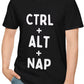 CTRL + ALT + NAP Sarcastic Unisex T-Shirt for Adults, Black