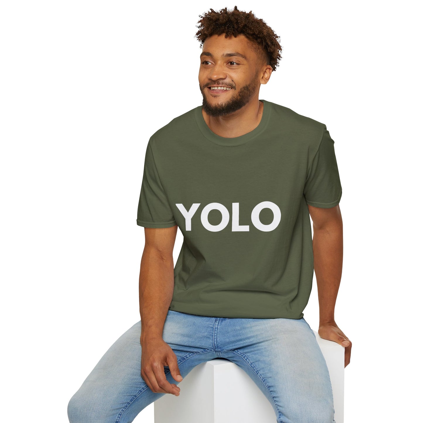 YOLO You Only Live Once Funny Quote T-Shirt for Men, Women and Kids, Green Army