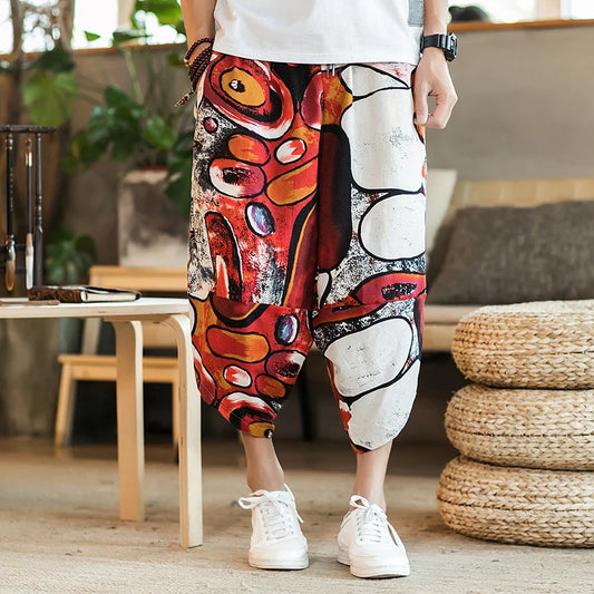 Harajuku Summer Loose Calf Length Casual Pants