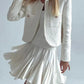 Elegant White Ruffles High Waist Mini Skirt Women 2024