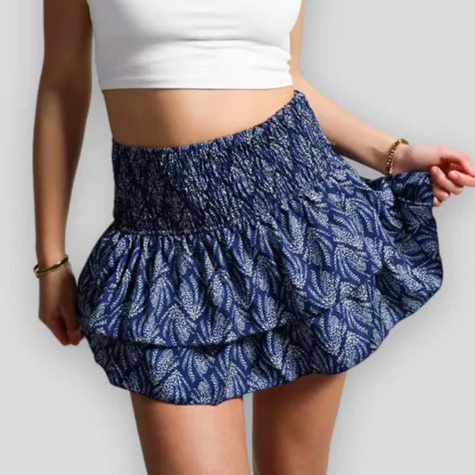 Floral Pleated Short Skirt For Women 2024