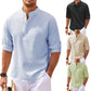 Cotton Linen Hot Sale Men's Long-Sleeved Shirts