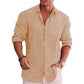 Cotton Linen Autumn Hot Selling Men's Long Sleeve Shirt