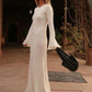 Fashion Flared Sleeves Lace Hem Maxi Dress