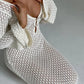 Sexy Women White Long Knit Sleeve Bikin Fashion Cover up Female