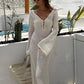 Sexy Women White Long Knit Sleeve Bikin Fashion Cover up Female