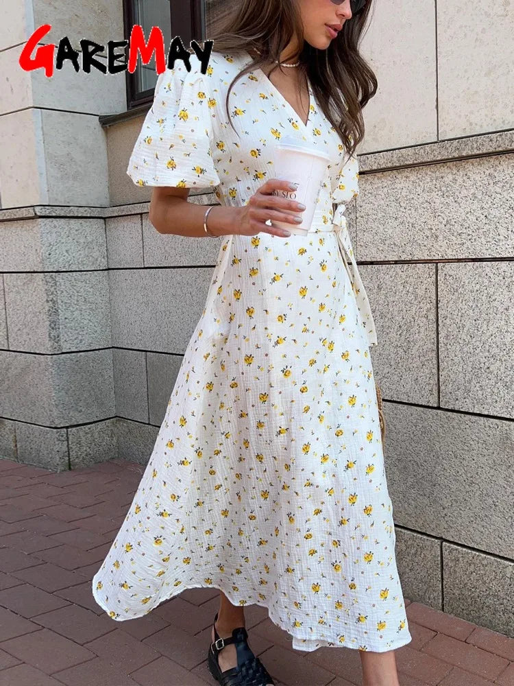 Casual Women's Summer Dresses 100% Cotton Floral Print