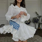 Elegant White Ruffles High Waist Mini Skirt Women 2024