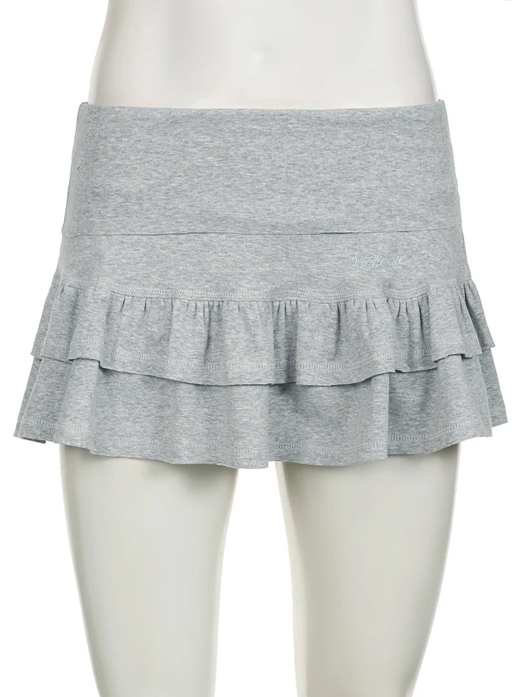 IAMSURE Sweet Solid Pleated Super Mini Skirt