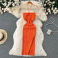 YuooMuoo Chic Fashion Sexy Package Hips Split Knitted Summer Dress